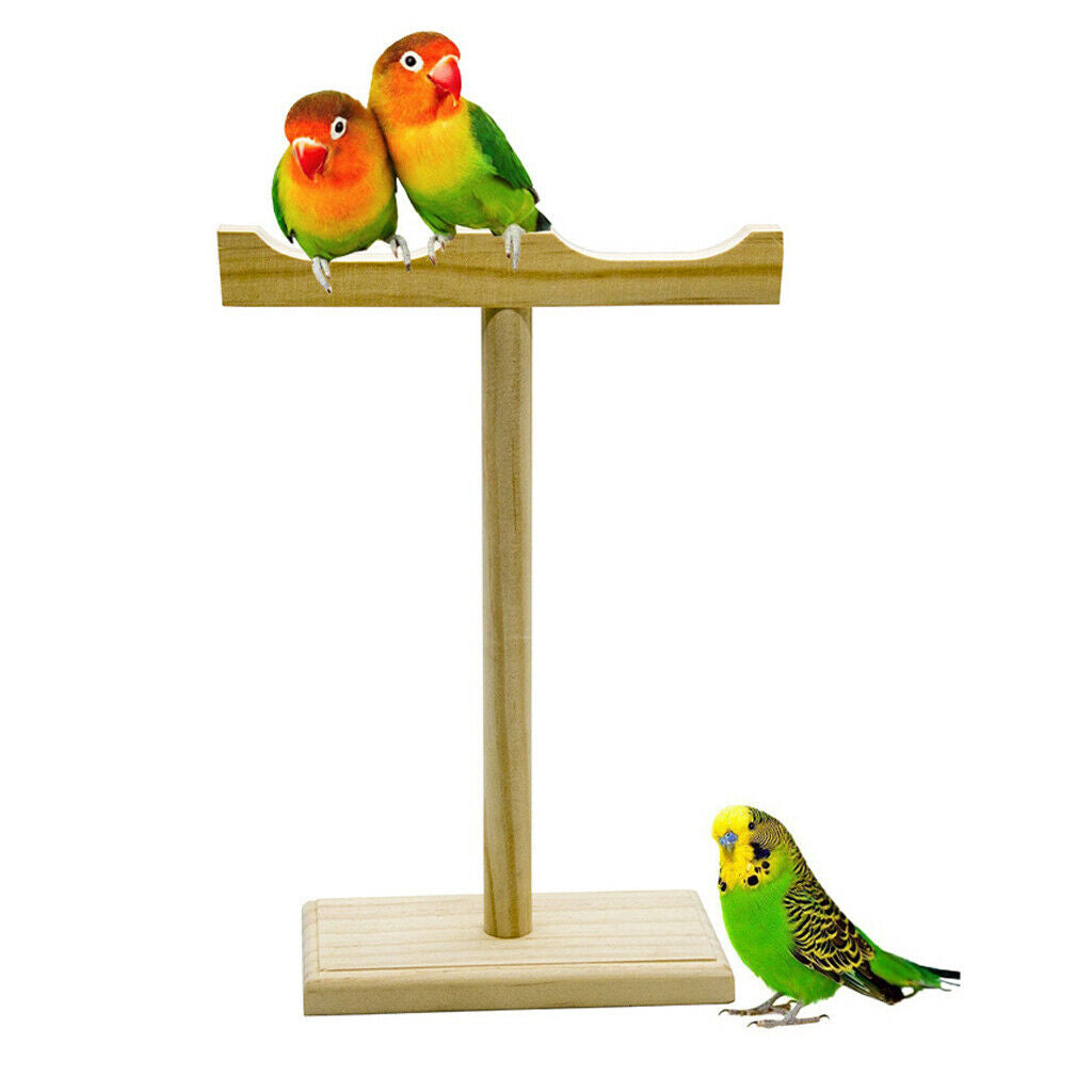 Wooden Standing Adjustable Parrot Training Perch Stand Bird Travel Perches