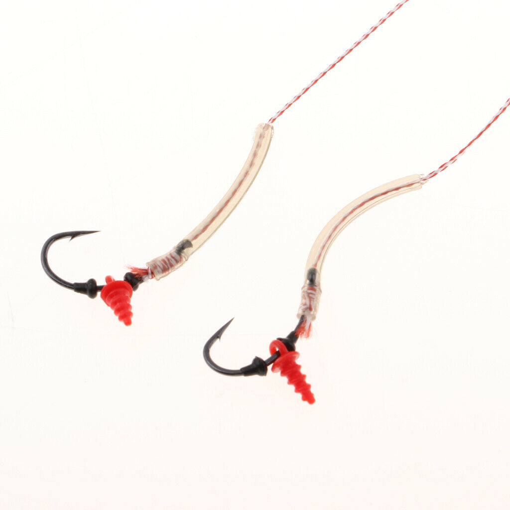 2pcs Carp Fishing Hair Rigs Braided Line High Carbon Steel Hooks G005