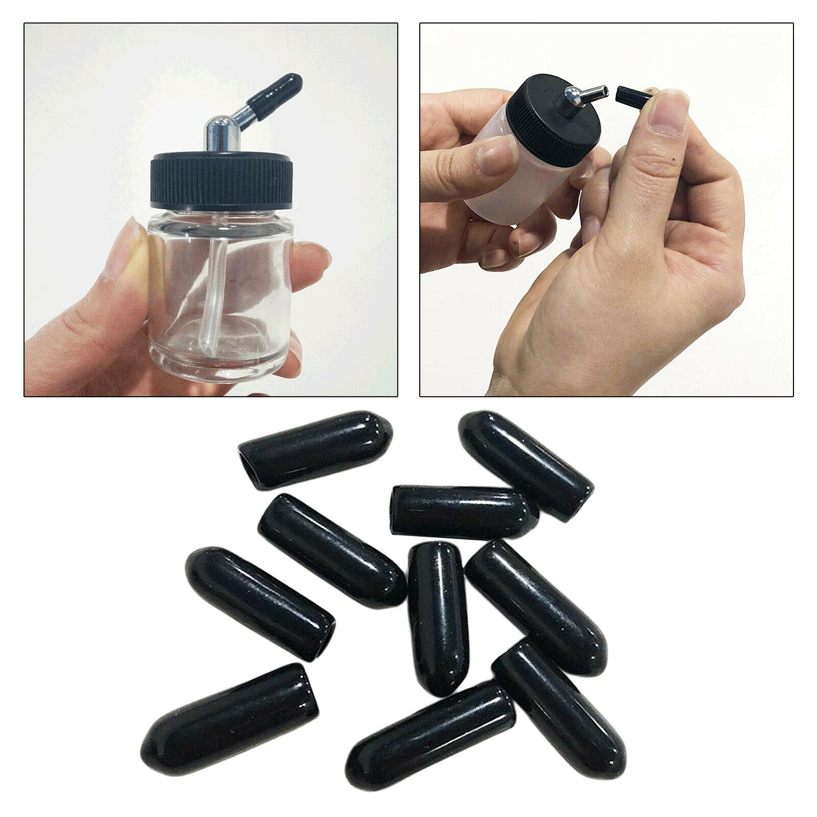 10x Airbrush Bottle Caps Pouring Covers Siphon Adapter Spout Covers