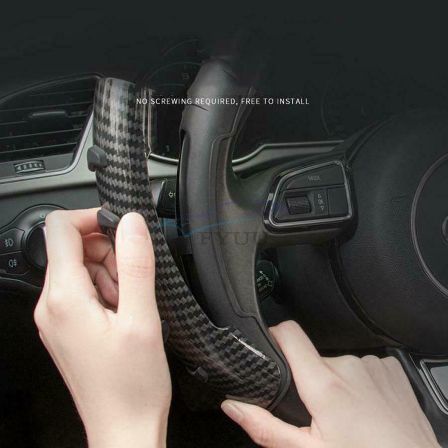 2 Pieces ABS Rubber PE Anti-skid 360° Rotating Booster Car Steering Wheel Cover