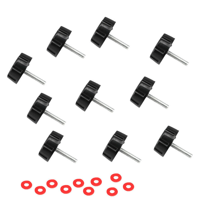 10 Packs Fishing Handle Grip Screws Replacement Screw Nuts Caps with Gaskets