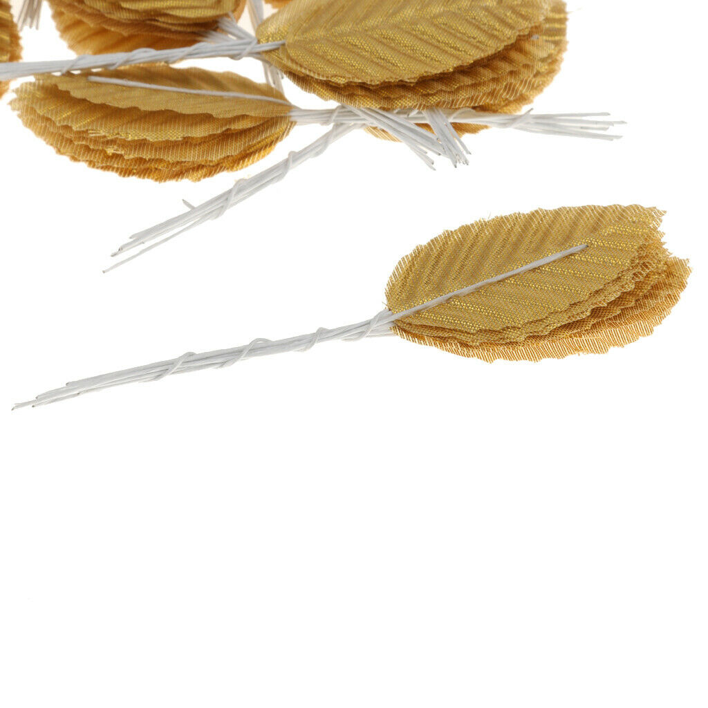 400PCS Artificial Golden Leaf Leaves Arrangements for DIY Home Garden Office
