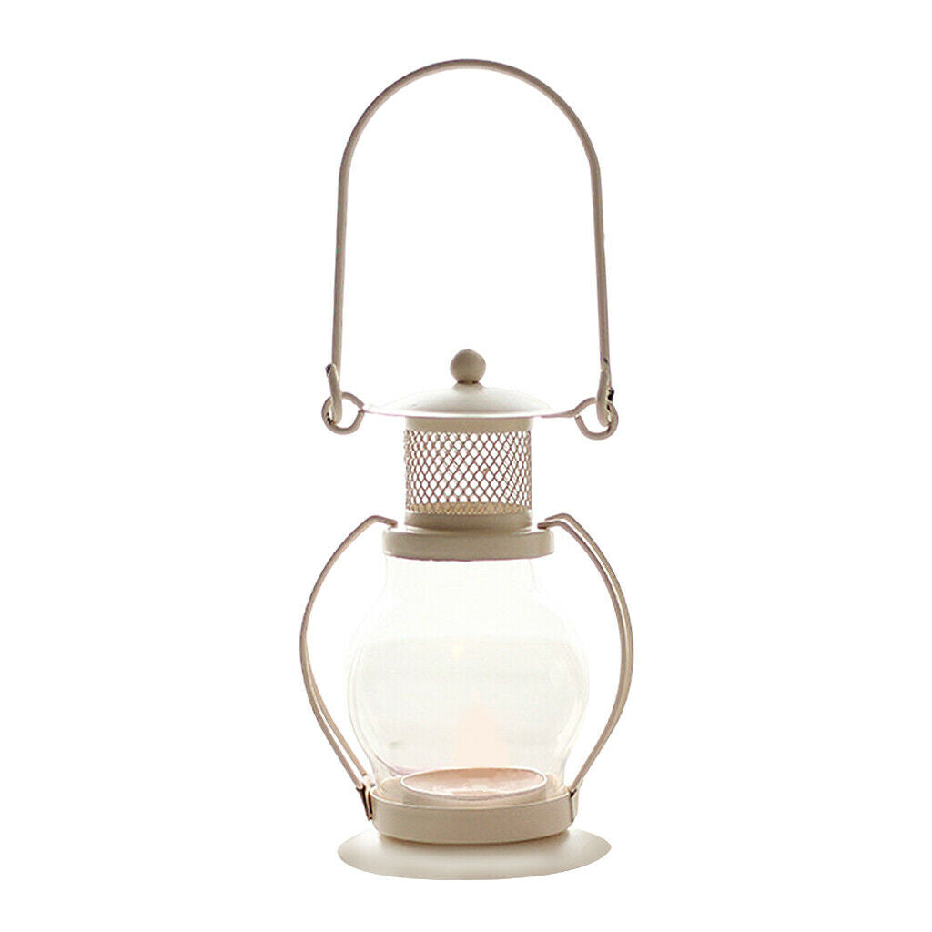 Retro Candlestick Kerosene Lamp Glass Candle Holder for Indoor Decorative