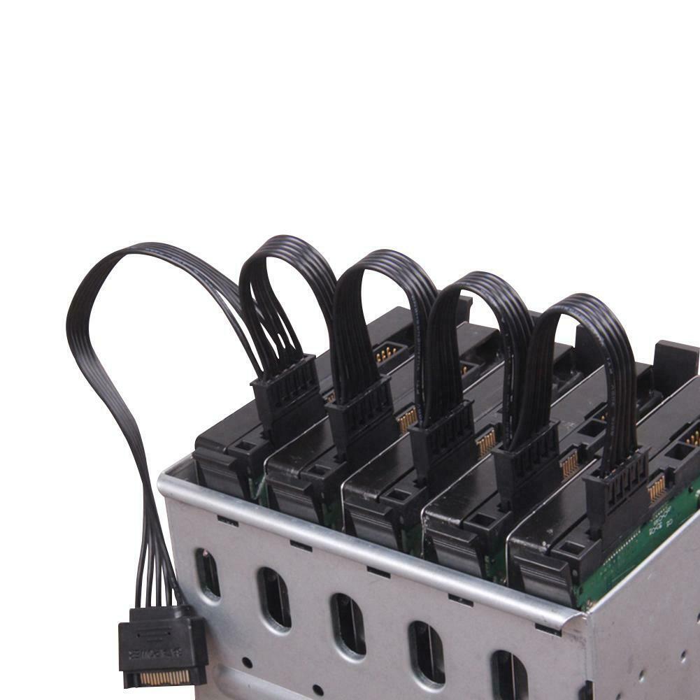 SATA Power 15 Pin 1 Male To 5 Female Splitter Hard Drive Adapter Cable HDD SSD