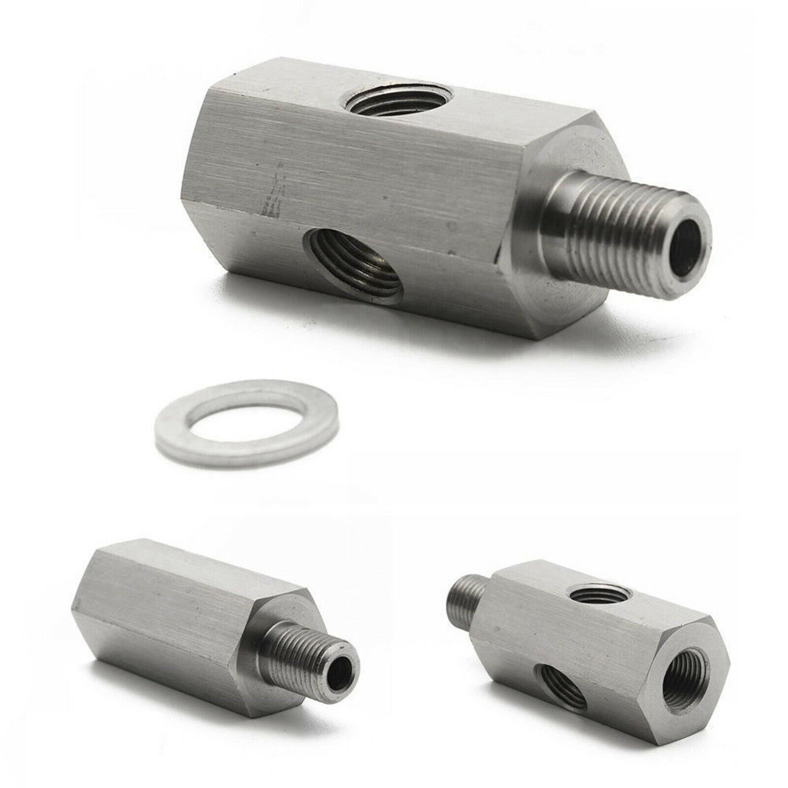 Stainless Steel 1/8in BSPT Oil Pressure Sensor Tee to NPT Adapter Parts