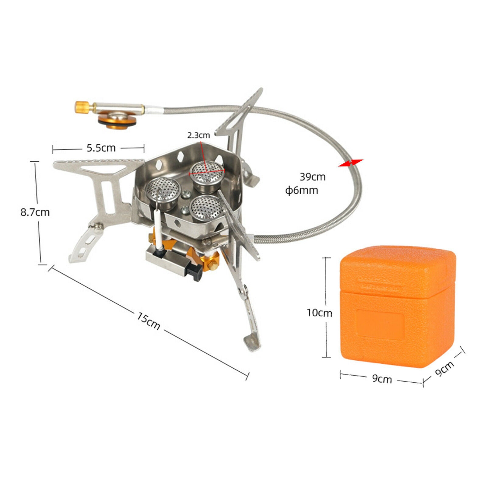 5800W Camping Gas Stove Cooking Tool Lightweight 3 Furnaces Heads for Travel