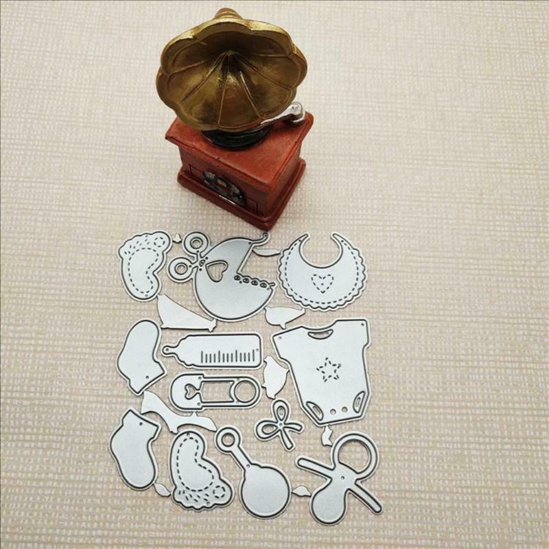 Baby Bottle Bib Metal Cutting Dies Stencil DIY Scrapbooking Album Paper Template