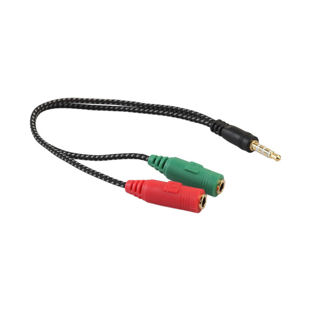 3.5mm Audio AUX Mic Splitter Cable Headphone Adapter 1 Male   To 2 Female