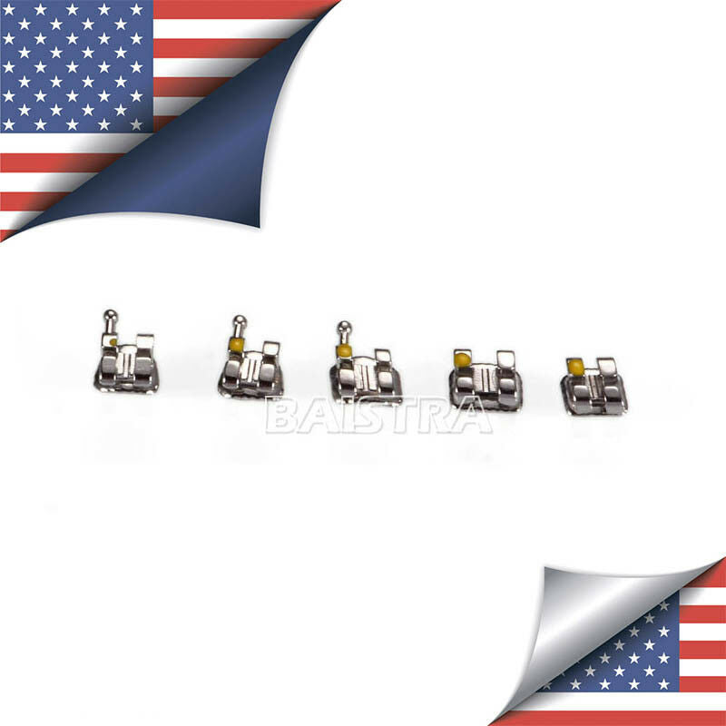 500X AZDENT Dental Orthodontics Brackets Metal Braces Mini Roth.022 Hooks 3 4 5