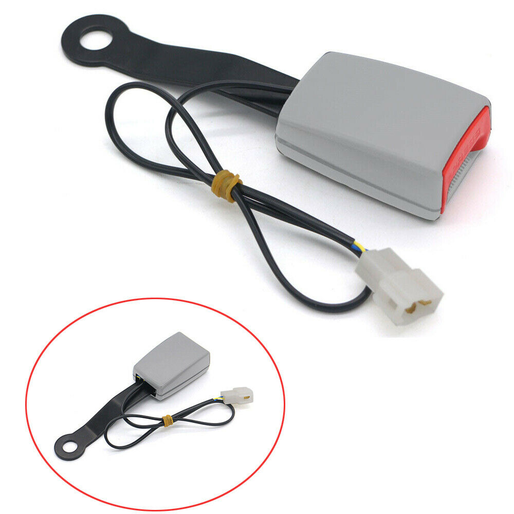 Grey Camlock Auto Front Seat Belt Buckle Socket Plug Connector w/Warning Cable