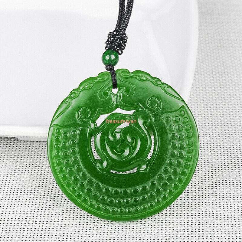 Exquisite double-sided carved dragon and phoenix Chengxiang jade pendant