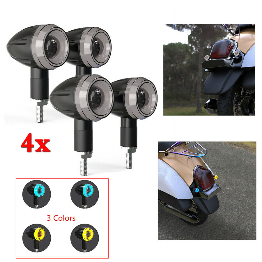 4pcs 3 in 1 Motorcycle LED DRL Turn Signal Indicator Light Flashing Brake Lamp