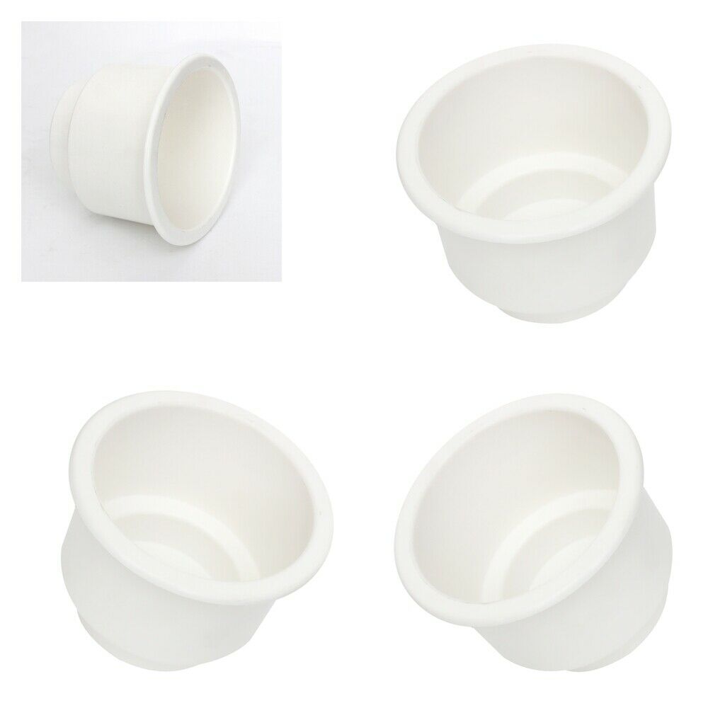 4x Recessed Drop In Cup Drink Can Holder Boat Car Marine Rv Trailer, White