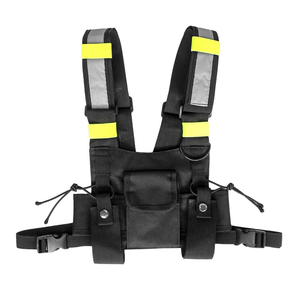Radio Chest Harness Chest Front Pack Pouch Holster Vest Rig for 2 Way Radios