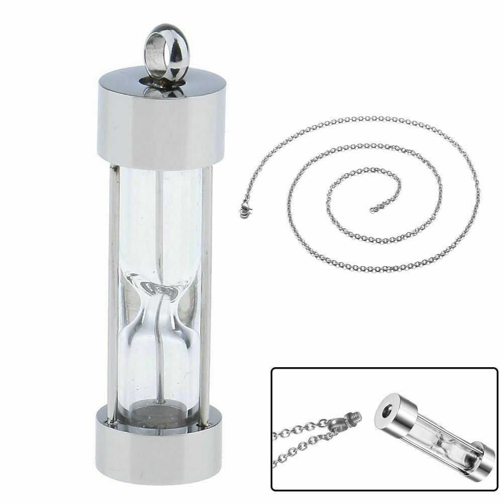 Hourglass Urn Necklace Memorial Jewelry For Ashes Pendant Cremation