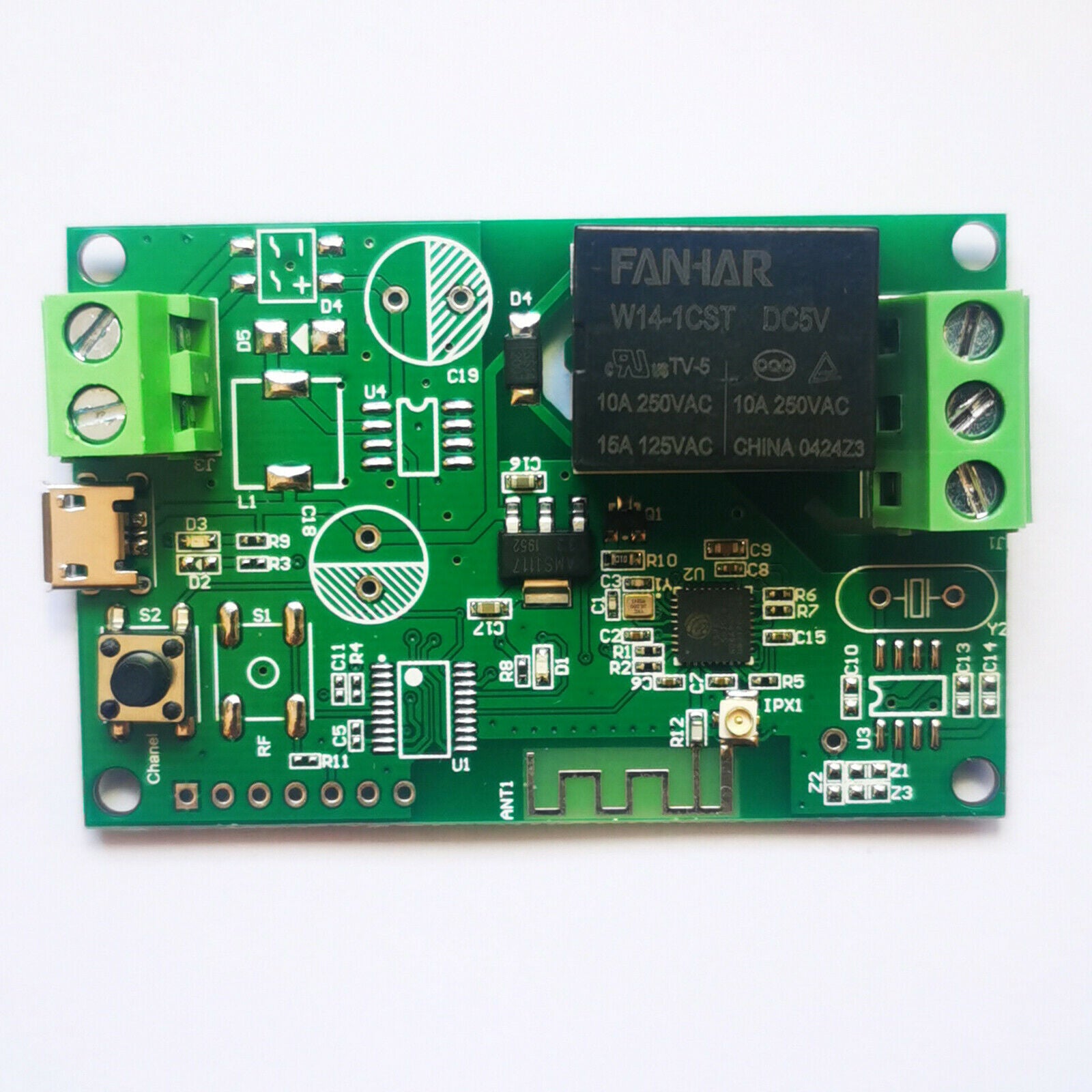 Self-lock Smart WiFi Wireless Switch Relay Module 5V-12V Voice APP Control