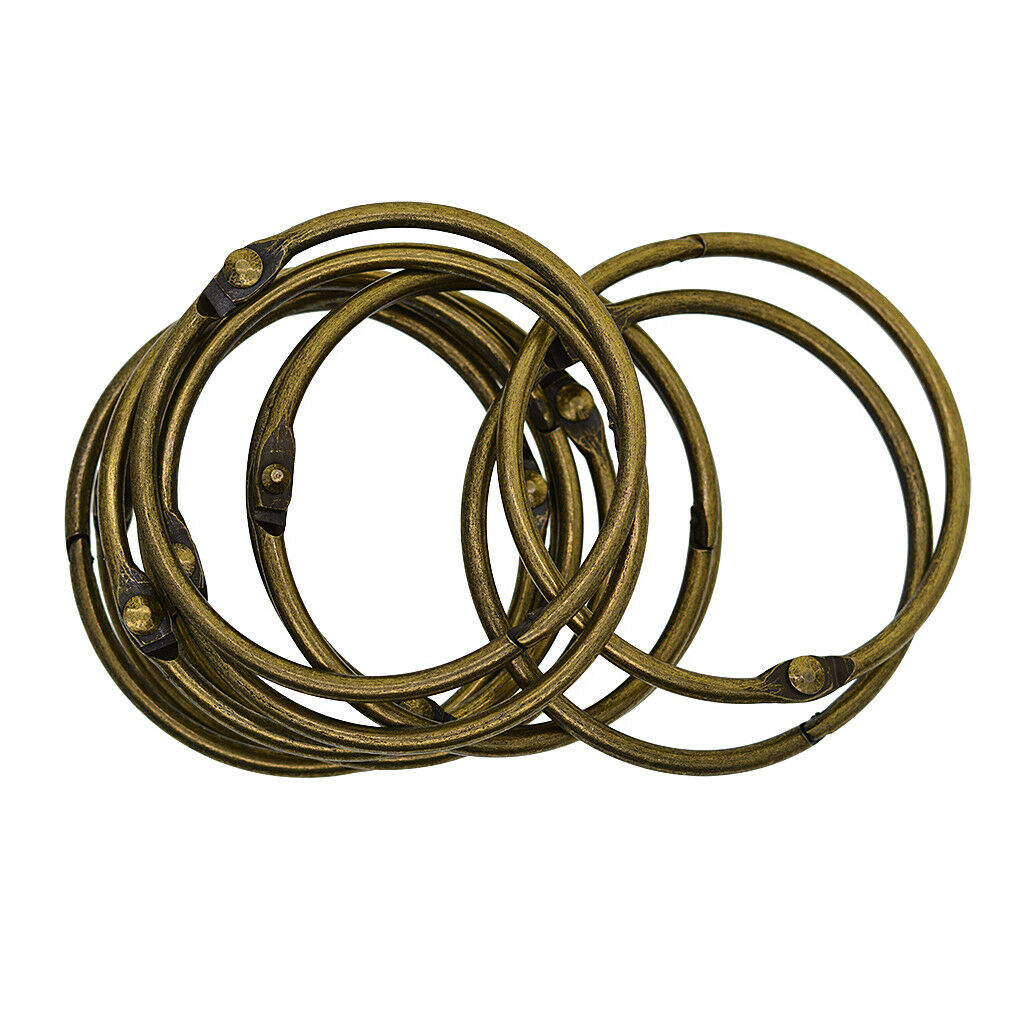 10x Metal Hinged Rings Binder Scrapbook Photo Album Split Ring Keyring 73mm