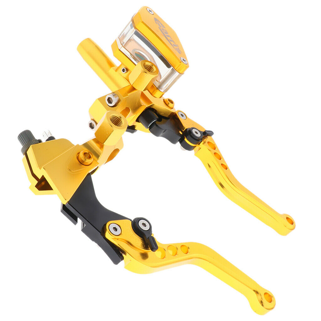 Adjustable Folding Motorcycle Extendable Brake Clutch Levers  Golden