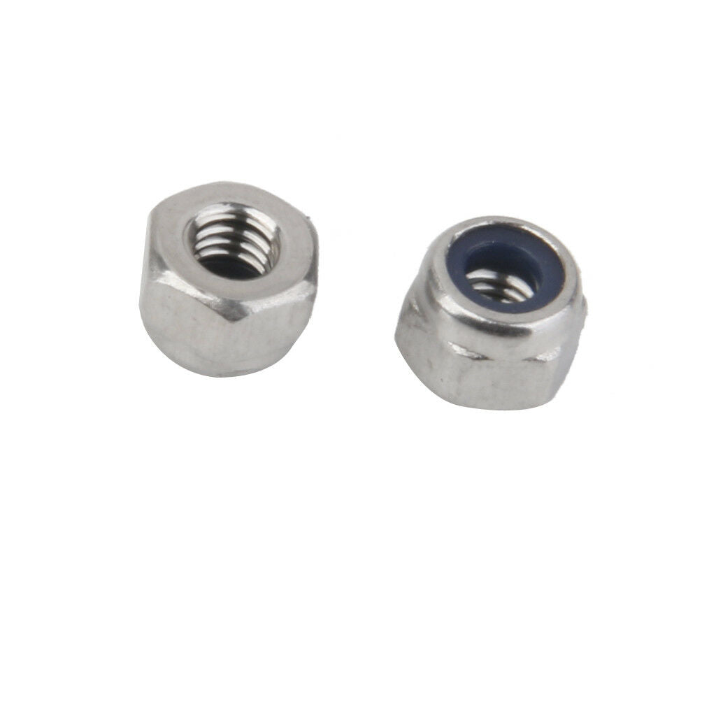 10Pcs M3 A2 Stainless Steel Nylon Insert Hex Lock Nuts to Fit Metric Bolts