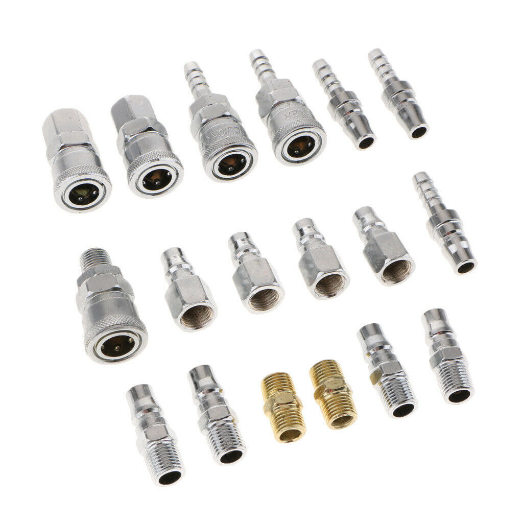 18x Quick Coupler Set Connector Air Hose Fitting 1/4" Female + Male
