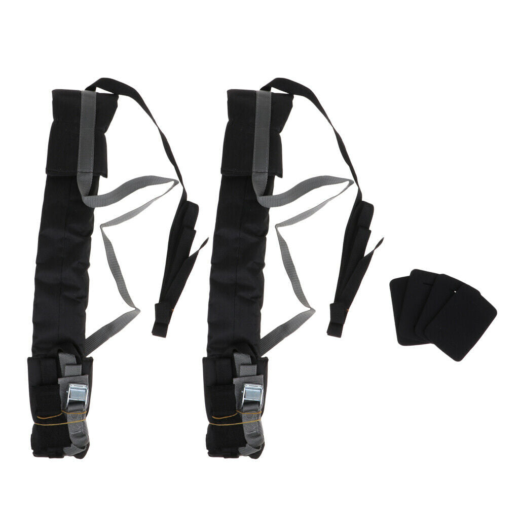 1 Pair Heavy Duty Soft Roof Rack Pads Kayak Canoe Car Carrier with Strap