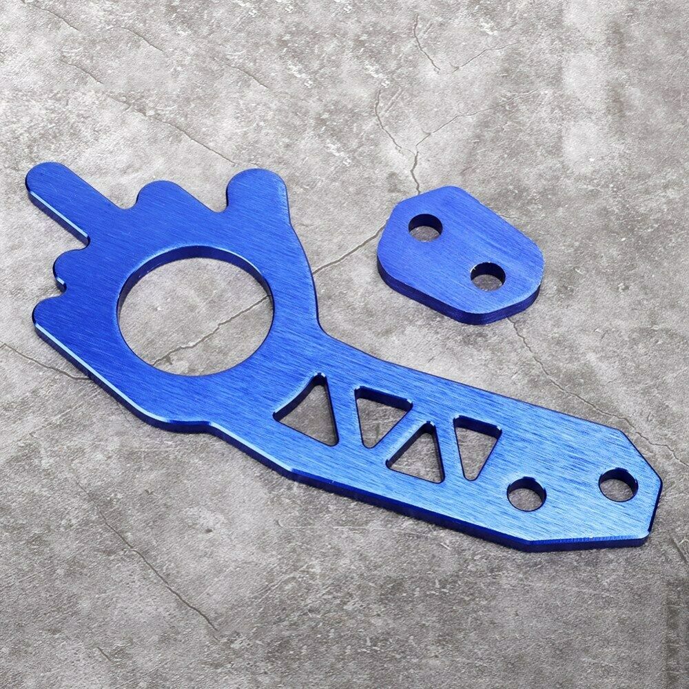 Universal Car Aluminium Alloy Front Rear Trailer Towing Hook Ring Set Blue new