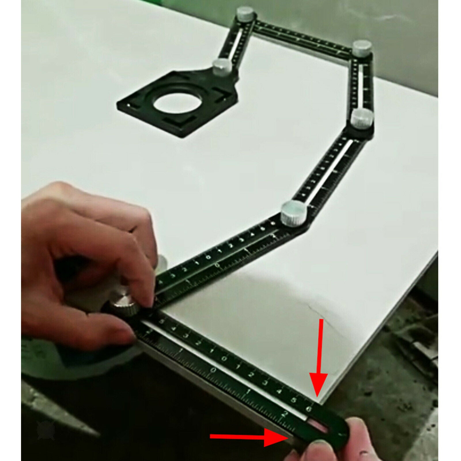 Flexible Aluminum Alloy Multi Angle Measuring Ruler Template Tile Carpenter