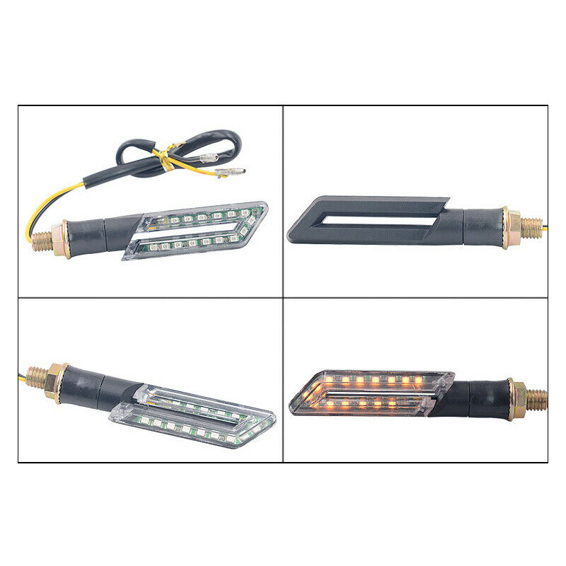Motorcycle Dirt Bike 12V LED Turn Signal Indicator Blinker Light Lamp Kit Amber