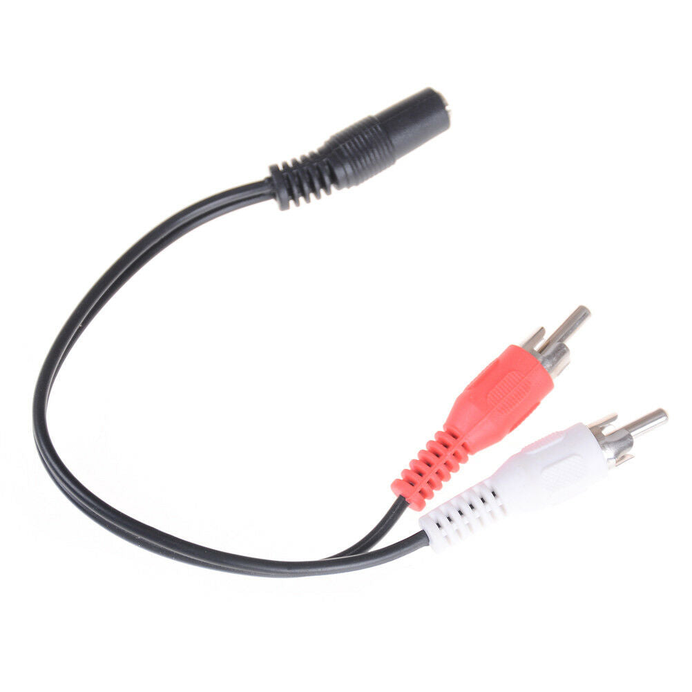 3.5mm 1/8'' Stereo Female To 2 Male RCA Jack Adapter Y Audio Cable Splitte.l8