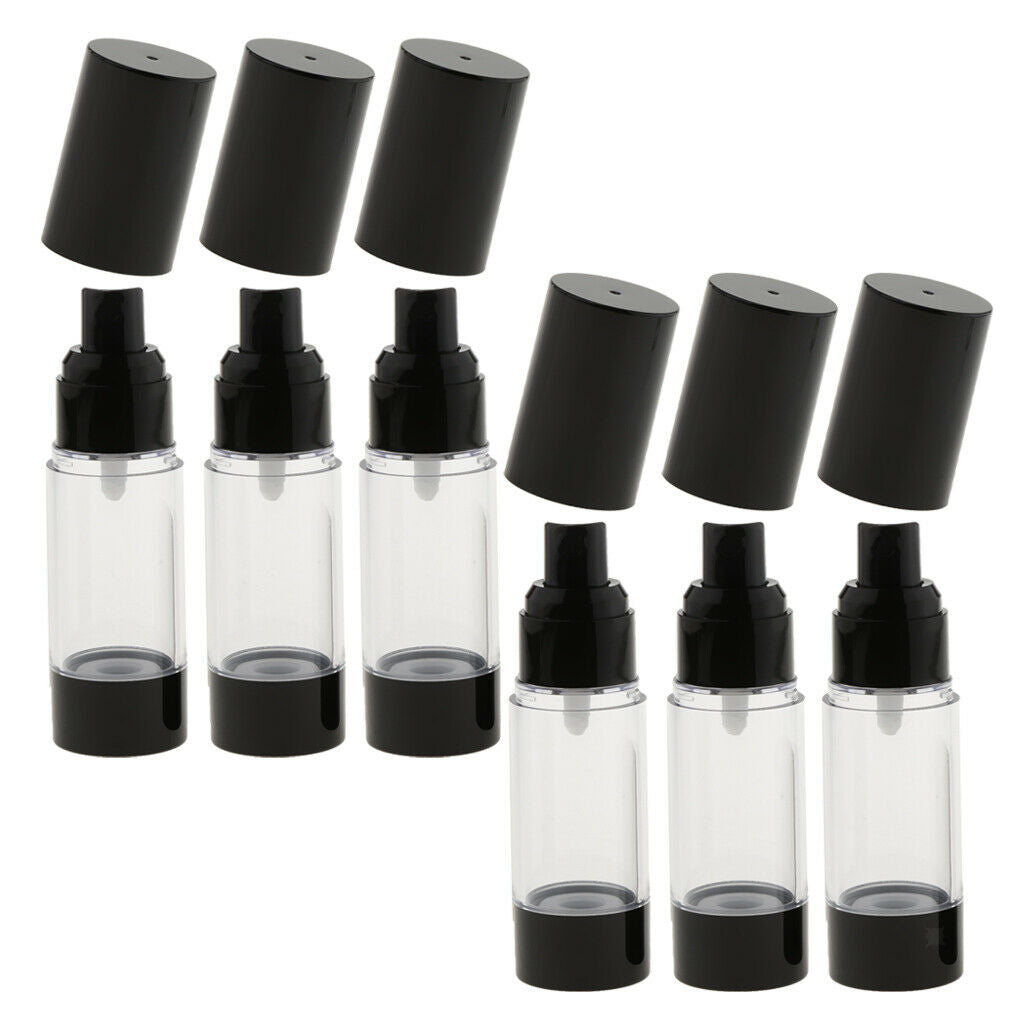 12 Piece Empty Refillable Airless Pump Bottles Travel Atomizer Bottles 30ml