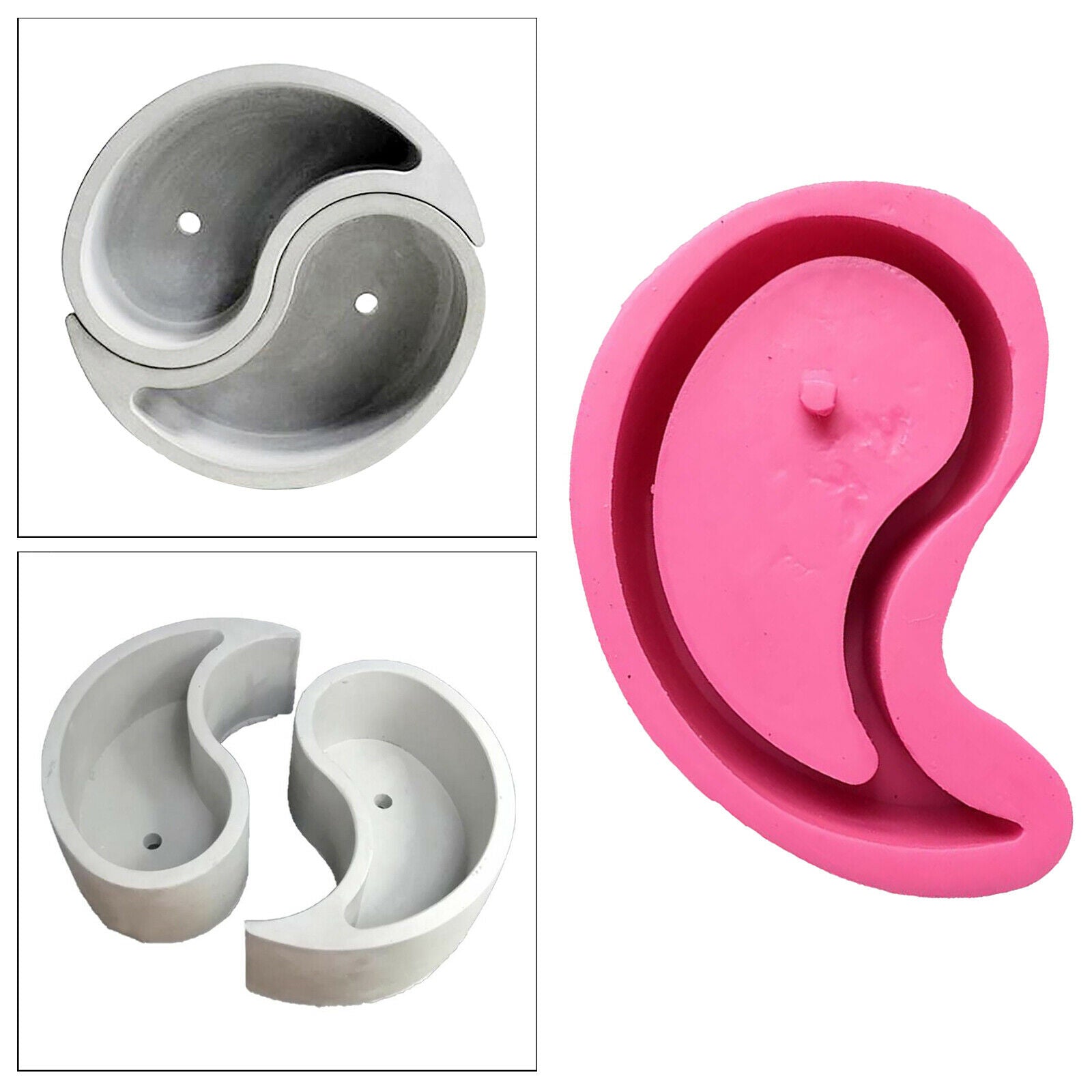Silicone Mold DIY Succulent Plant Pot Molds Clay Candle Holder Casting Mould