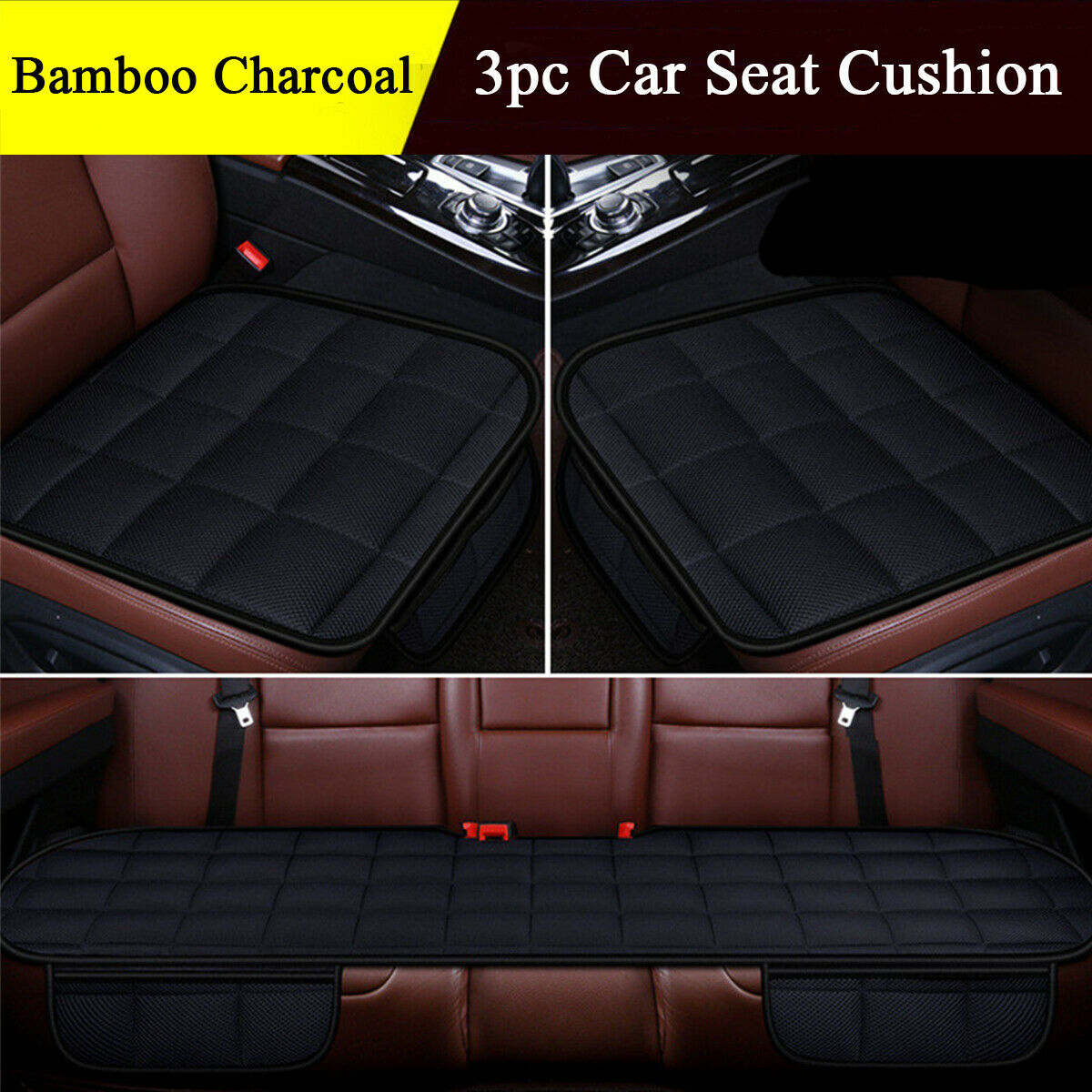 Universal Bamboo Charcoal Massage Car Seat Cushion Front & Rear Car Chair Pad