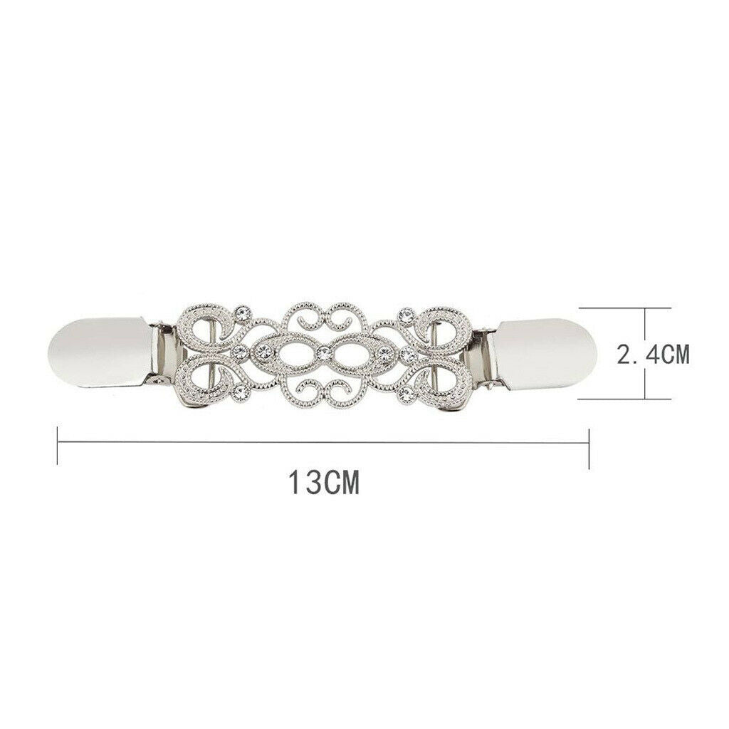 4 Pieces Rhinestone Sweater Clip Duck Buckle Clips Cardigan Clip Collar Clips