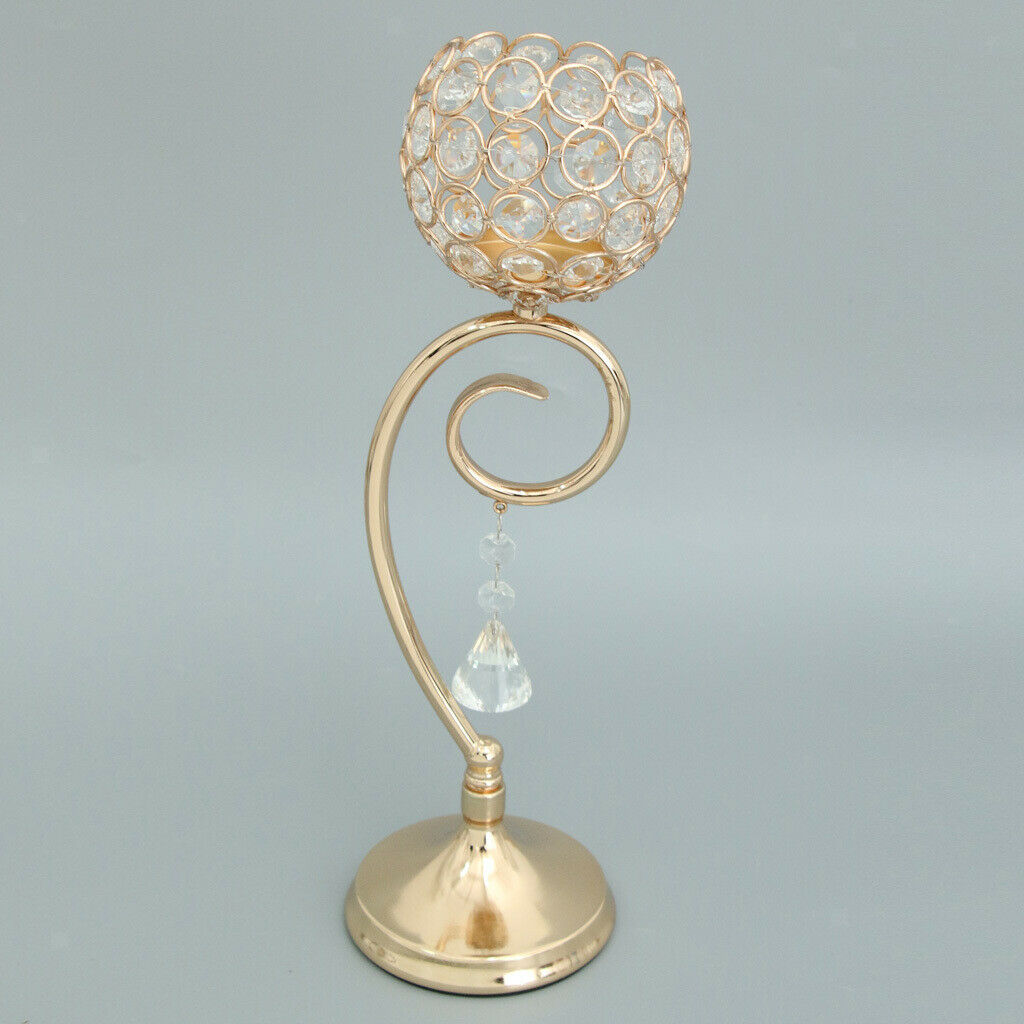 Tea Light Candle Holder Candlestick Wedding Banquet Centerpiece  Golden