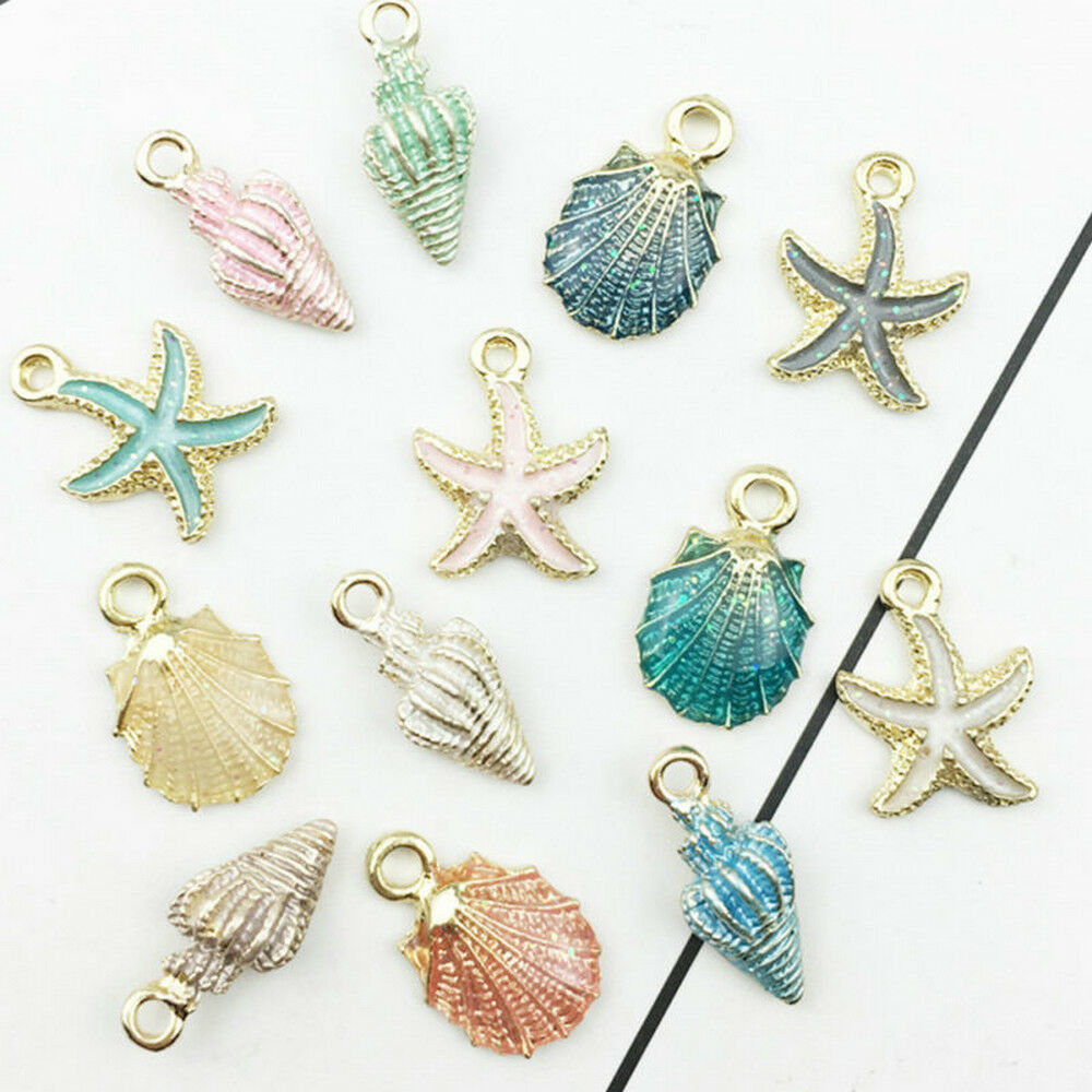 13PCS Conch Sea Shell Pendant DIY Charms Jewelry Making Handmade Accessory ~68