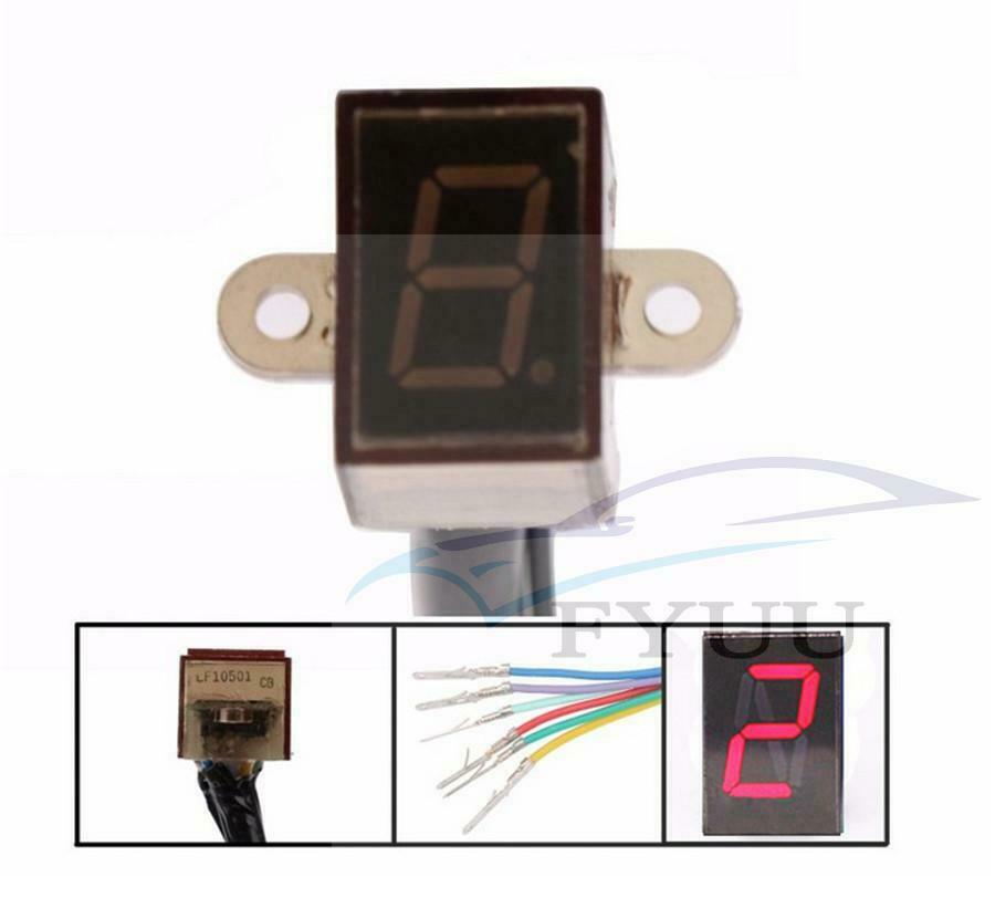 6 Speed N-6 Digital Gear Indicator Motorcycle Display Shift Lever LED Universal