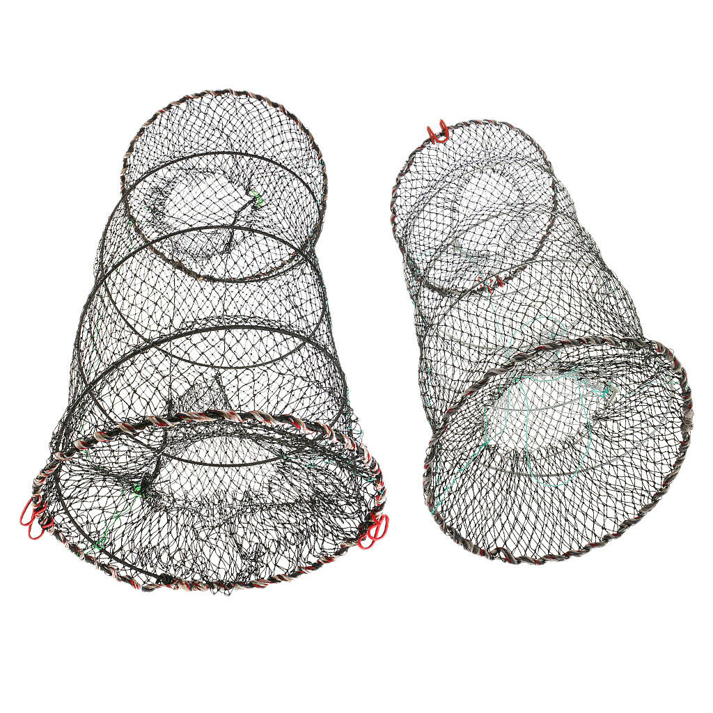 2 Pieces Fishing Net Crab Cage Fishing Bait Minnow Crawfish Crawdad Shrimp