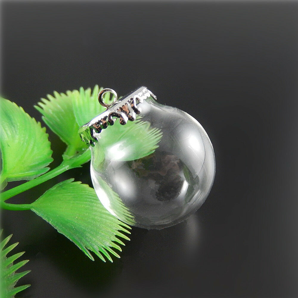 4 sets Glass Dome Cabochon with Base Setting Pendant Charm DIY Crafting 25*15mm