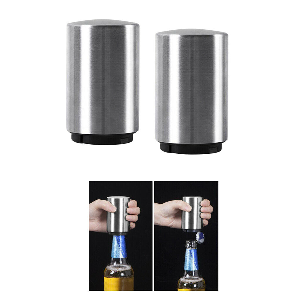 2x Easy Wine Bottle Opener Cylinder Soda Jar Can Hotel Tools w/ Megnet