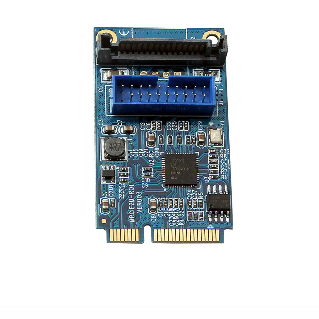 Mini PCIE PCI Express to Dual USB 3.0 ports 19pin 20pin Expansion Adapter Card
