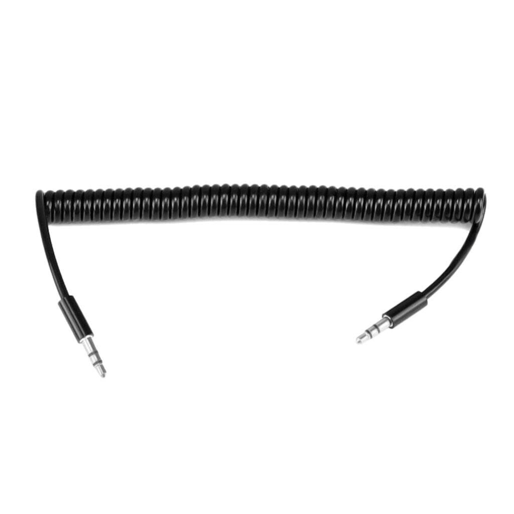 1 Packs 3.5mm Male to Male Spring Cable I-Shaped Audio Cables Nickel-plated