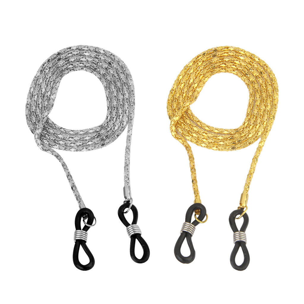 2 Pieces Metal Sunglasses Eyeglass Chain Glasses Cord Neck Strap Holders