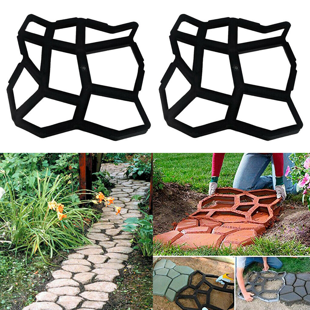 2 Pieces Garden Driveway Path Paving Mold DIY Concrete Path Maker Mould