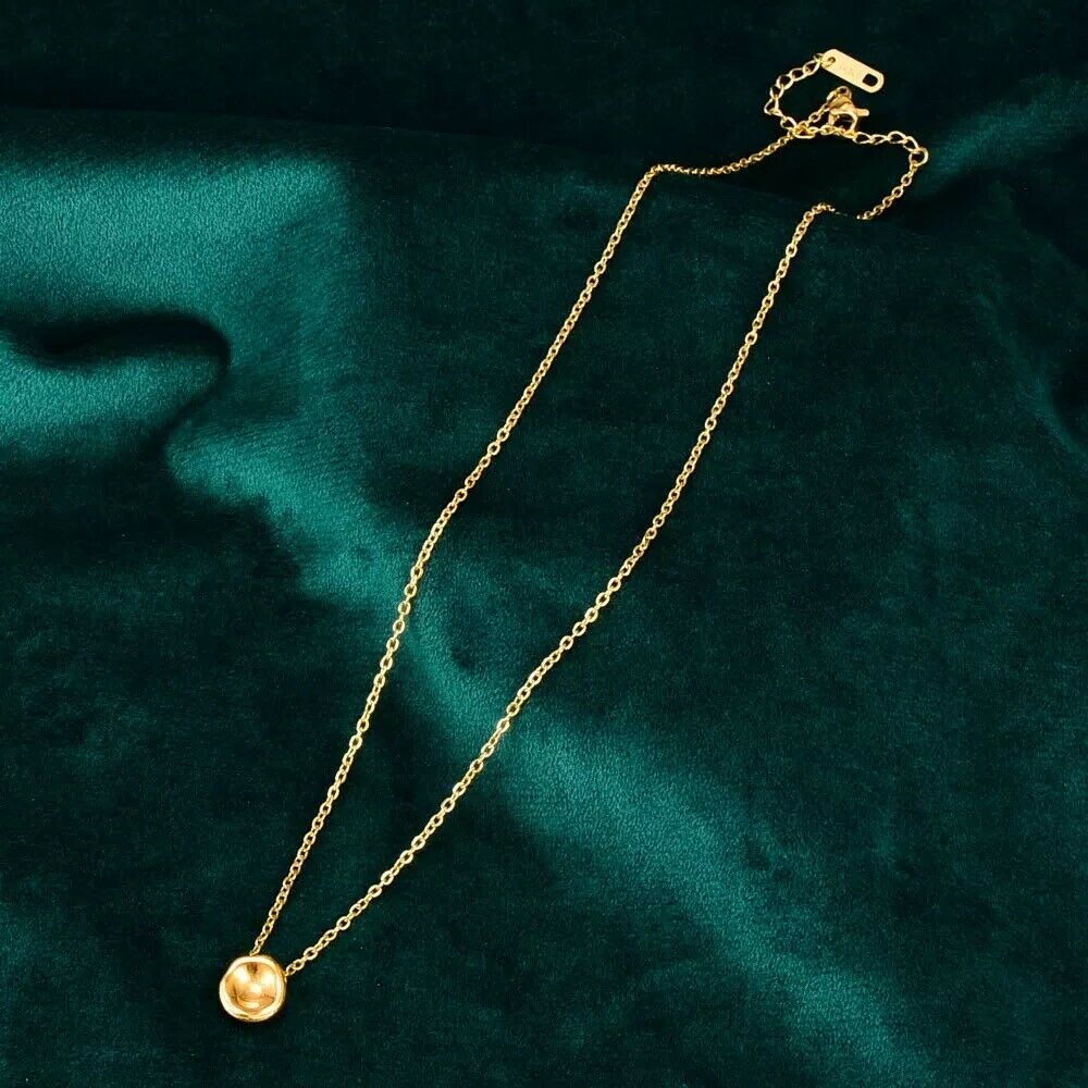 Woman Stainless Steel Elegant Golden Drop Pendant Charm Necklace Stunning Gift