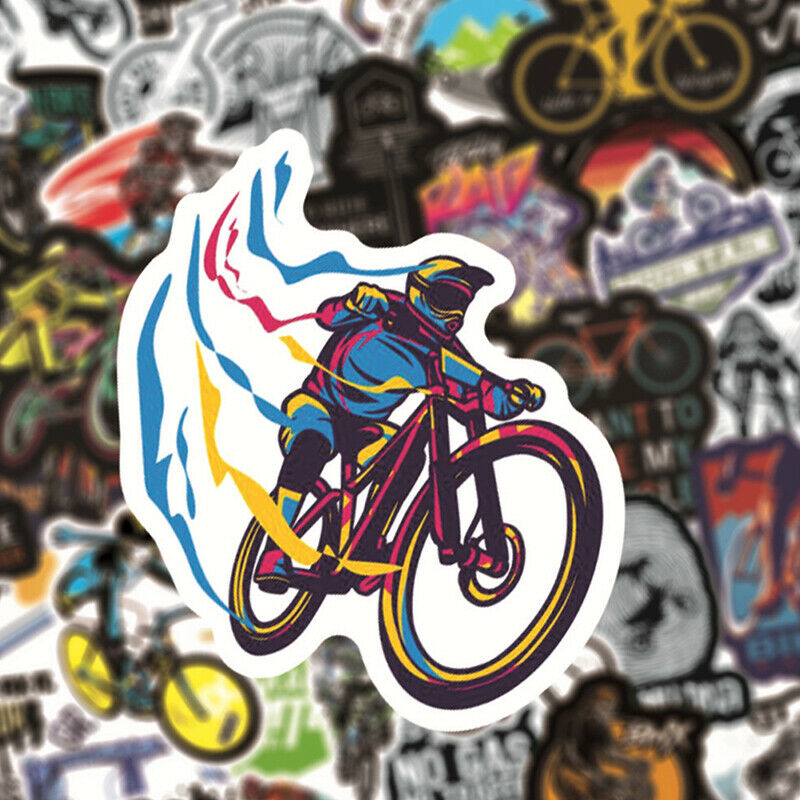50pcs Mountain Bike Stickers Waterproof DIY Skateboard Laptop MotorcycleW Ac Ad