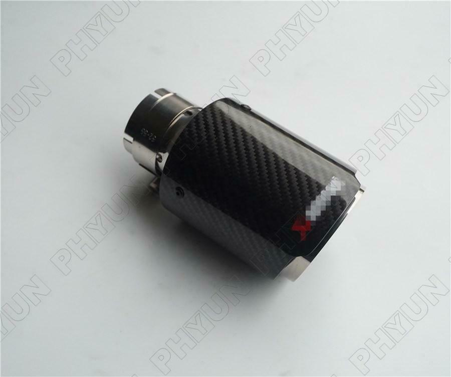 54mm Inlet 114mm Outlet Exhaust Tip Tail Pipe Muffler Tip Carbon Fiber Universal