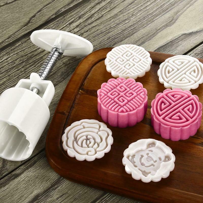 Mooncakes Molds Mooncake Cookie Moulds Cutters Hand Pressure Plastic Baking Tool