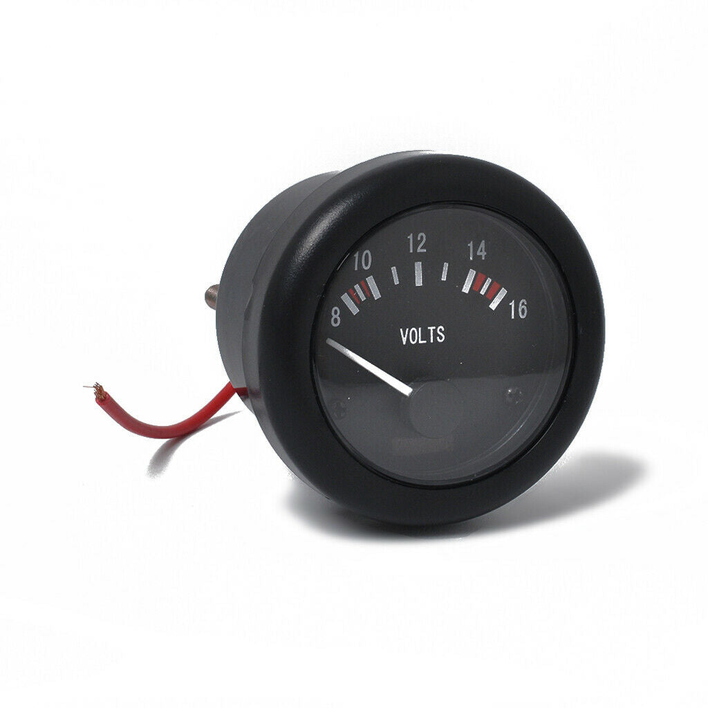 Voltmeter Gauge Meter Î¦52mm(2â€) White Pointer with LED Background Light 12V