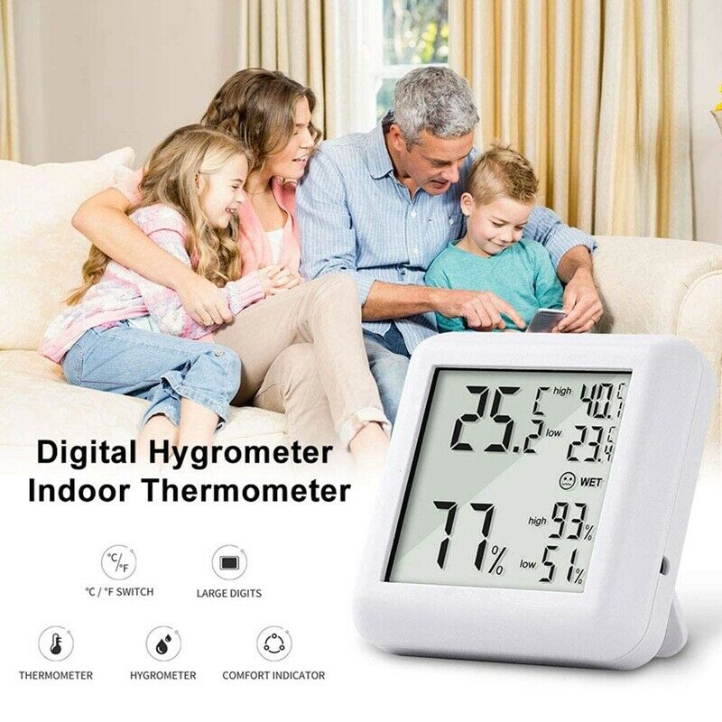 Room Thermometer Hygrometer, Large Display Palm-Sized Humidity Meter with HuR3N8