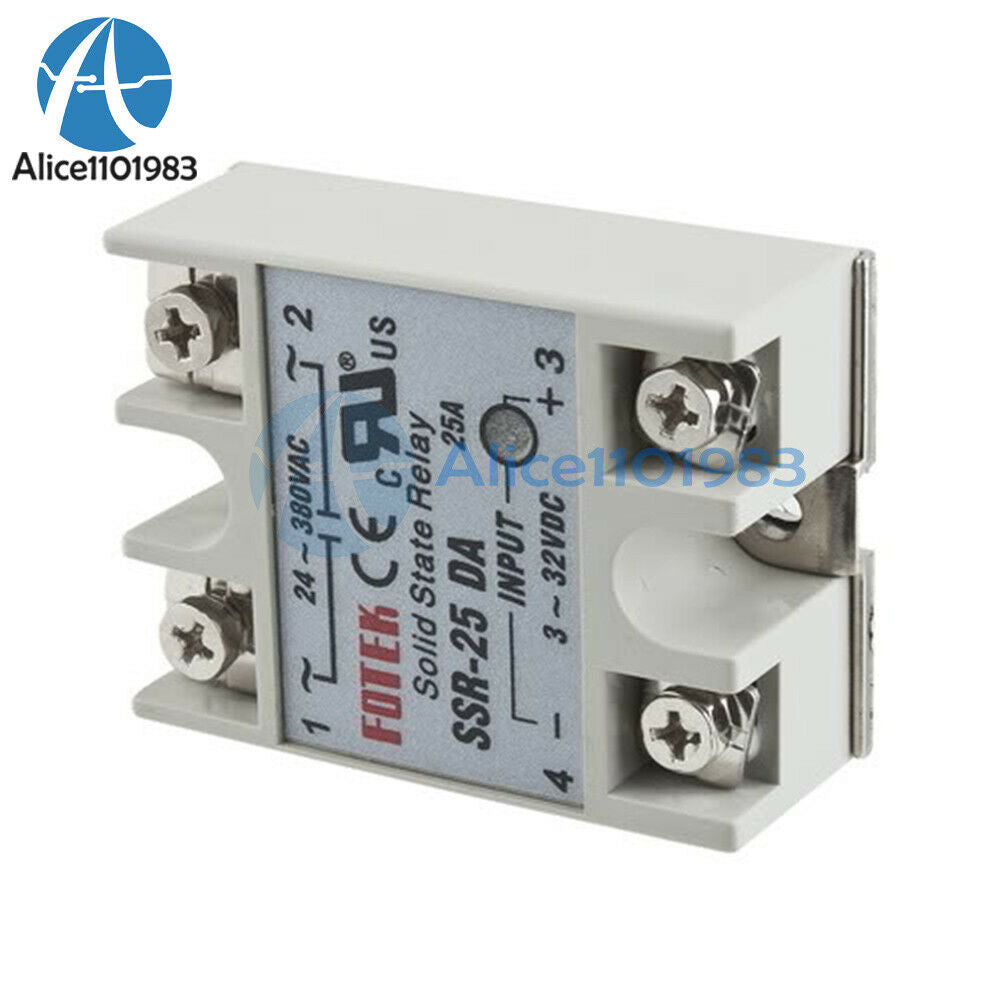 5PCS SSR-25DA 25A Solid State Relay PID Temperature Controller Output 24V-380V